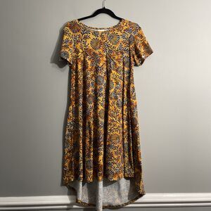 LuLaRoe XS Cottagecore Fall Floral Hi-Lo T-Shirt Dress Soft Stretch Knit
